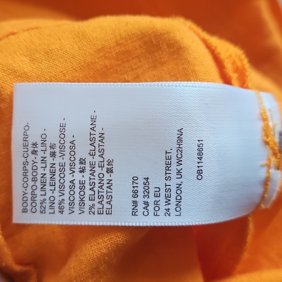 2/$20 Urban Outfitters - Orange Margarita Linen Mini Dress - Size Small - Picture 5 of 7